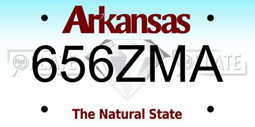 656ZMA Arkansas License Plate