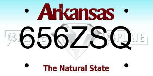 656ZSQ Arkansas License Plate