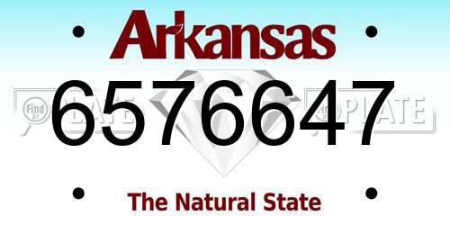 6576647 Arkansas License Plate