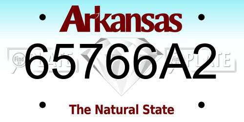 65766A2 Arkansas License Plate