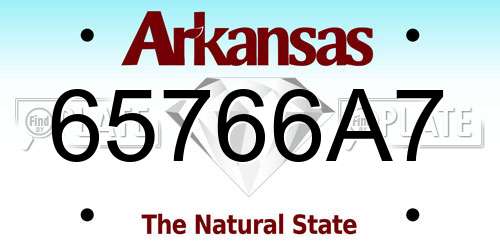 65766A7 Arkansas License Plate