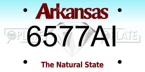 6577AI Arkansas License Plate