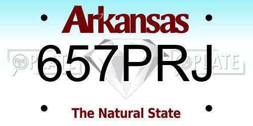 657PRJ Arkansas License Plate