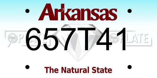 657T41 Arkansas License Plate