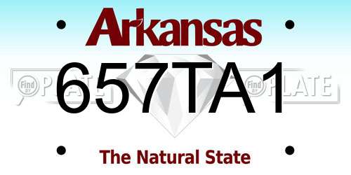 657TA1 Arkansas License Plate