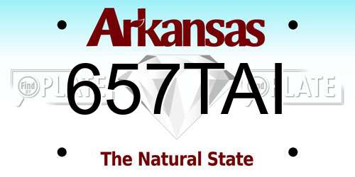 657TAI Arkansas License Plate