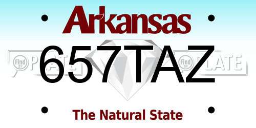 657TAZ Arkansas License Plate