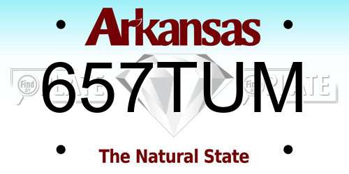 657TUM Arkansas License Plate