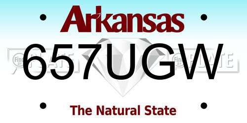 657UGW Arkansas License Plate