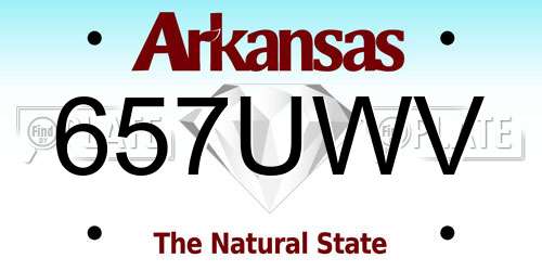 657UWV Arkansas License Plate
