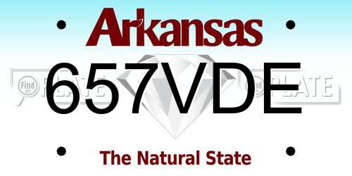 657VDE Arkansas License Plate