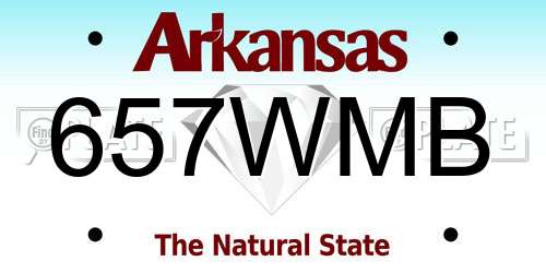 657WMB Arkansas License Plate