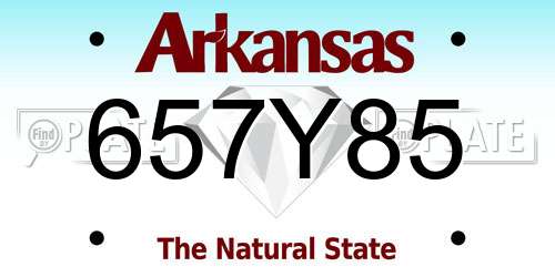 657Y85 Arkansas License Plate