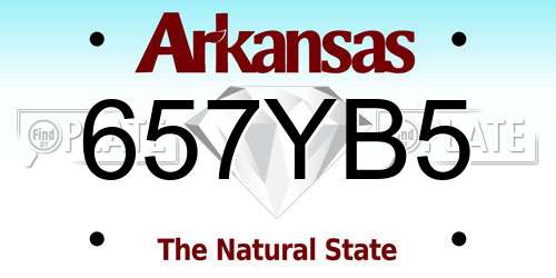657YB5 Arkansas License Plate