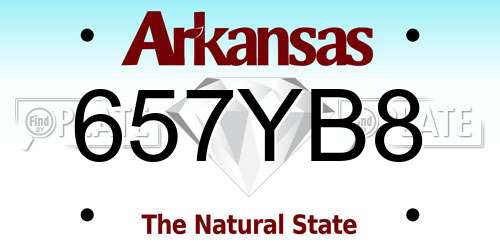 657YB8 Arkansas License Plate