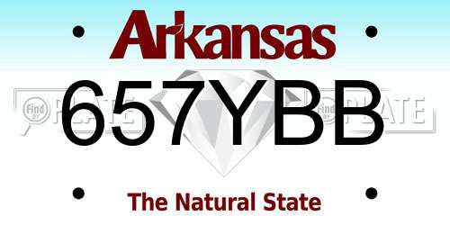 657YBB Arkansas License Plate