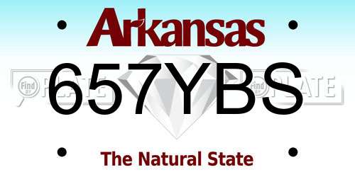 657YBS Arkansas License Plate