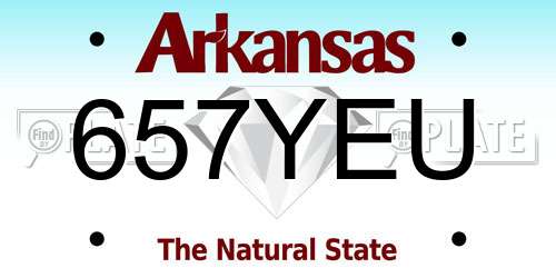 657YEU Arkansas License Plate