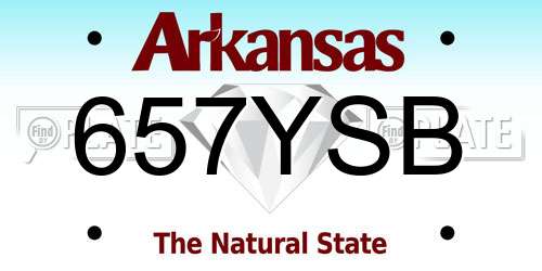 657YSB Arkansas License Plate