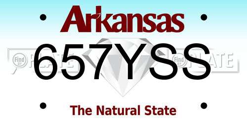 657YSS Arkansas License Plate