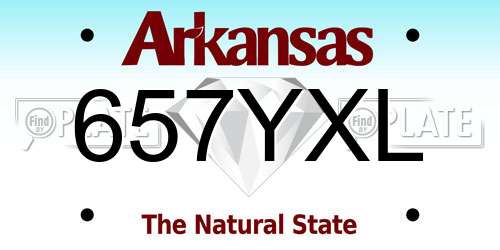 657YXL Arkansas License Plate