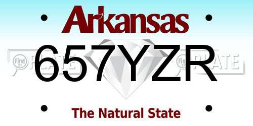 657YZR Arkansas License Plate