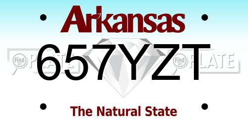 657YZT Arkansas License Plate