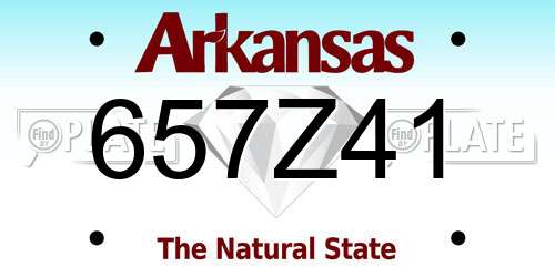 657Z41 Arkansas License Plate