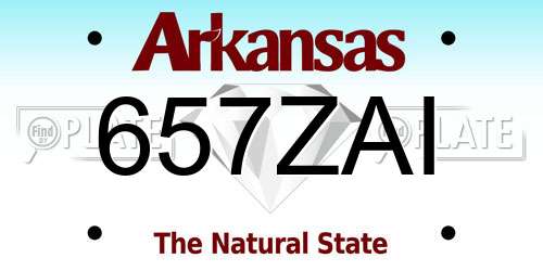 657ZAI Arkansas License Plate