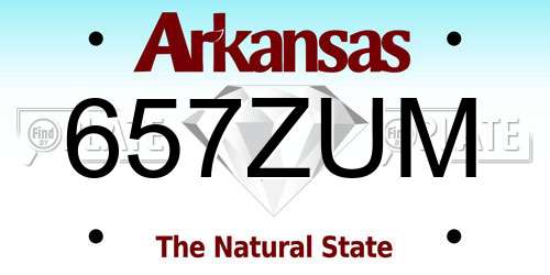 657ZUM Arkansas License Plate