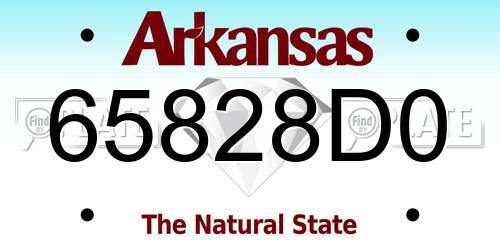 65828D0 Arkansas License Plate