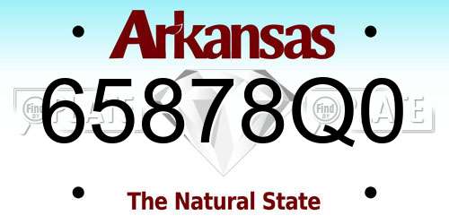65878Q0 Arkansas License Plate