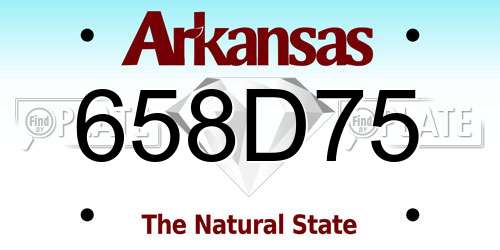 658D75 Arkansas License Plate