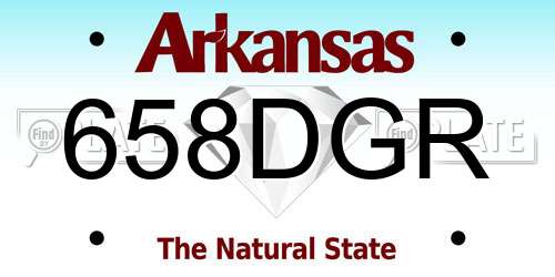 658DGR Arkansas License Plate