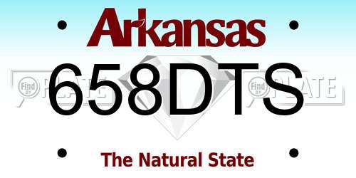 658DTS Arkansas License Plate