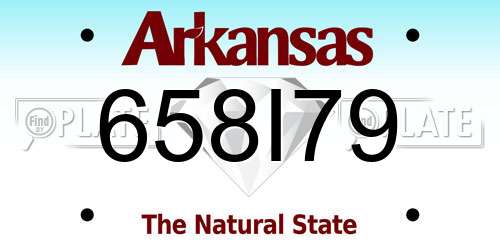 658I79 Arkansas License Plate