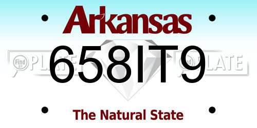 658IT9 Arkansas License Plate