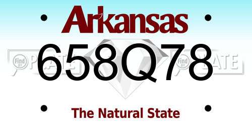 658Q78 Arkansas License Plate