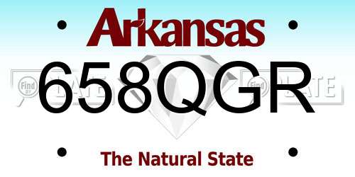 658QGR Arkansas License Plate