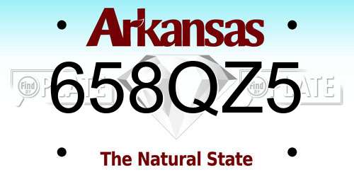 658QZ5 Arkansas License Plate