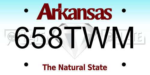 658TWM Arkansas License Plate