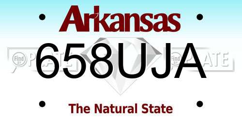 658UJA Arkansas License Plate