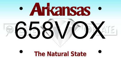 658VOX Arkansas License Plate