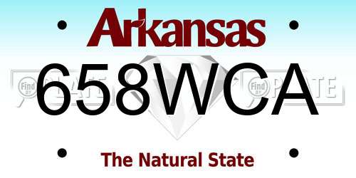 658WCA Arkansas License Plate
