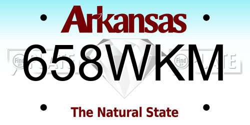 658WKM Arkansas License Plate