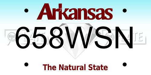 658WSN Arkansas License Plate