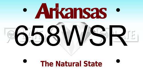658WSR Arkansas License Plate