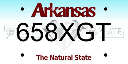 658XGT Arkansas License Plate