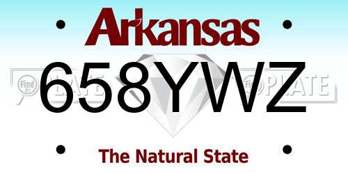 658YWZ Arkansas License Plate