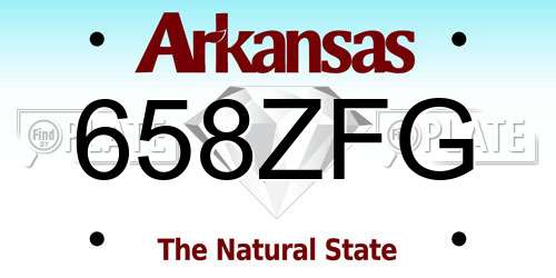 658ZFG Arkansas License Plate